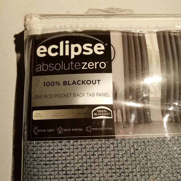 Eclipse Walken Solid Absolute Zero 100% Blackout Rod Pocket Single Window Panel - Picture 2 of 8